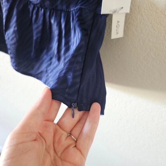 NWT Aqua Navy Zebra Print Tie Top - Picture 8 of 9